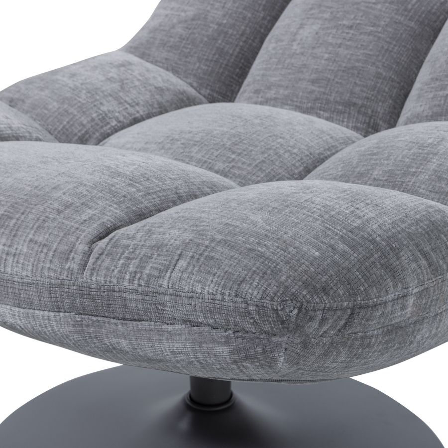 Elvi draaifauteuil chenille structuur lichtgrijs
