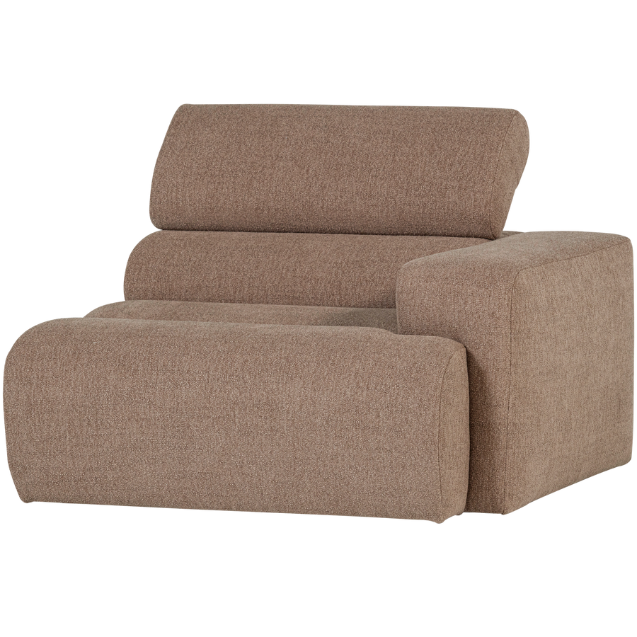 Novi 1-zits bankelement arm rechts boucle taupe