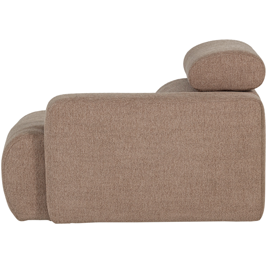 Novi 1-zits bankelement arm rechts boucle taupe