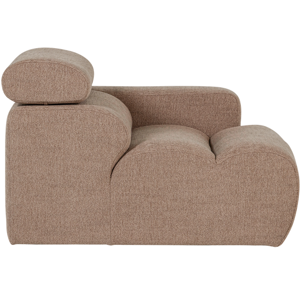 Novi 1-zits bankelement arm rechts boucle taupe