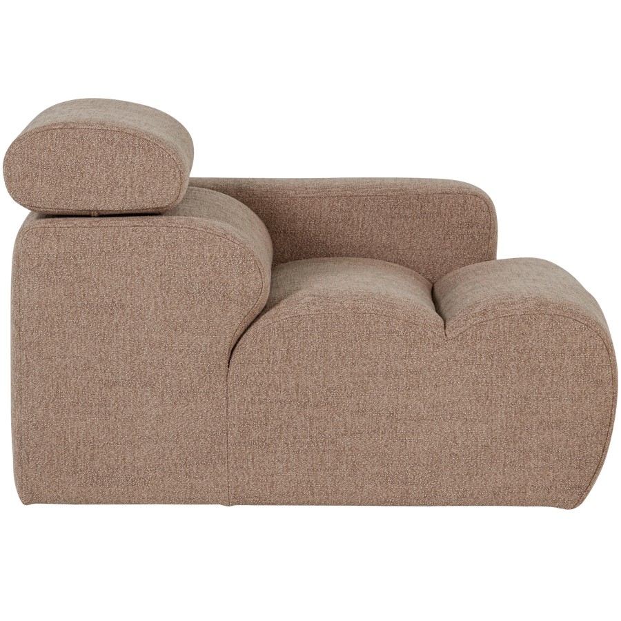 Novi 1-zits bankelement arm rechts boucle taupe
