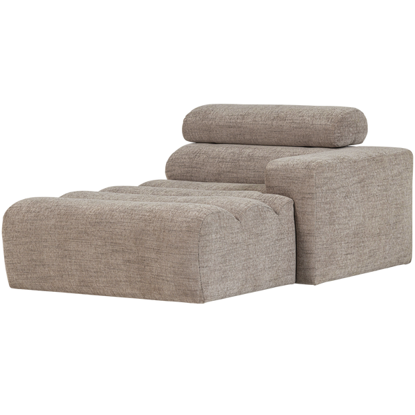 Novi chaise longue element arm rechts naturel melange