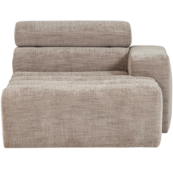 Novi chaise longue element arm rechts naturel melange