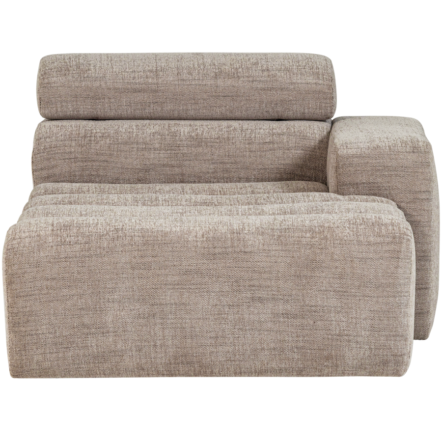 Novi chaise longue element arm rechts naturel melange