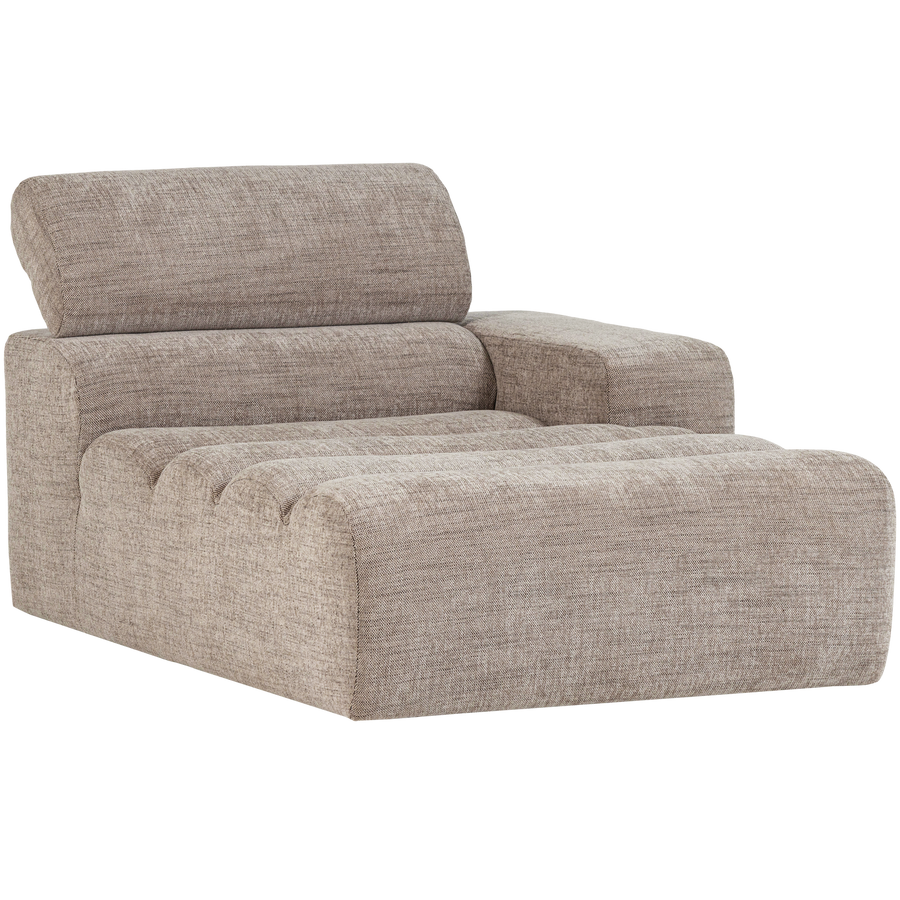 Novi chaise longue element arm rechts naturel melange