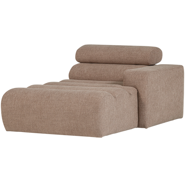 Novi chaise longue element arm rechts boucle taupe