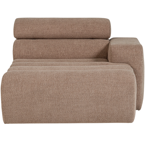 Novi chaise longue element arm rechts boucle taupe