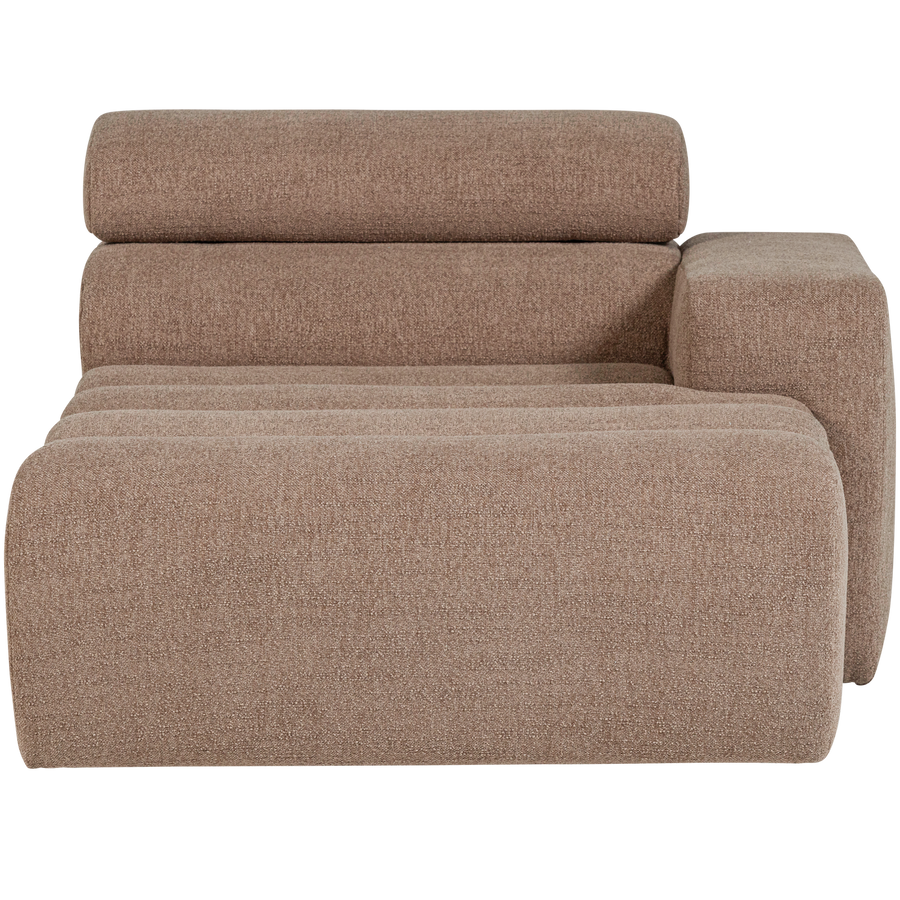 Novi chaise longue element arm rechts boucle taupe