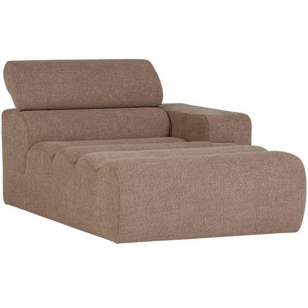 Novi chaise longue element arm rechts boucle taupe