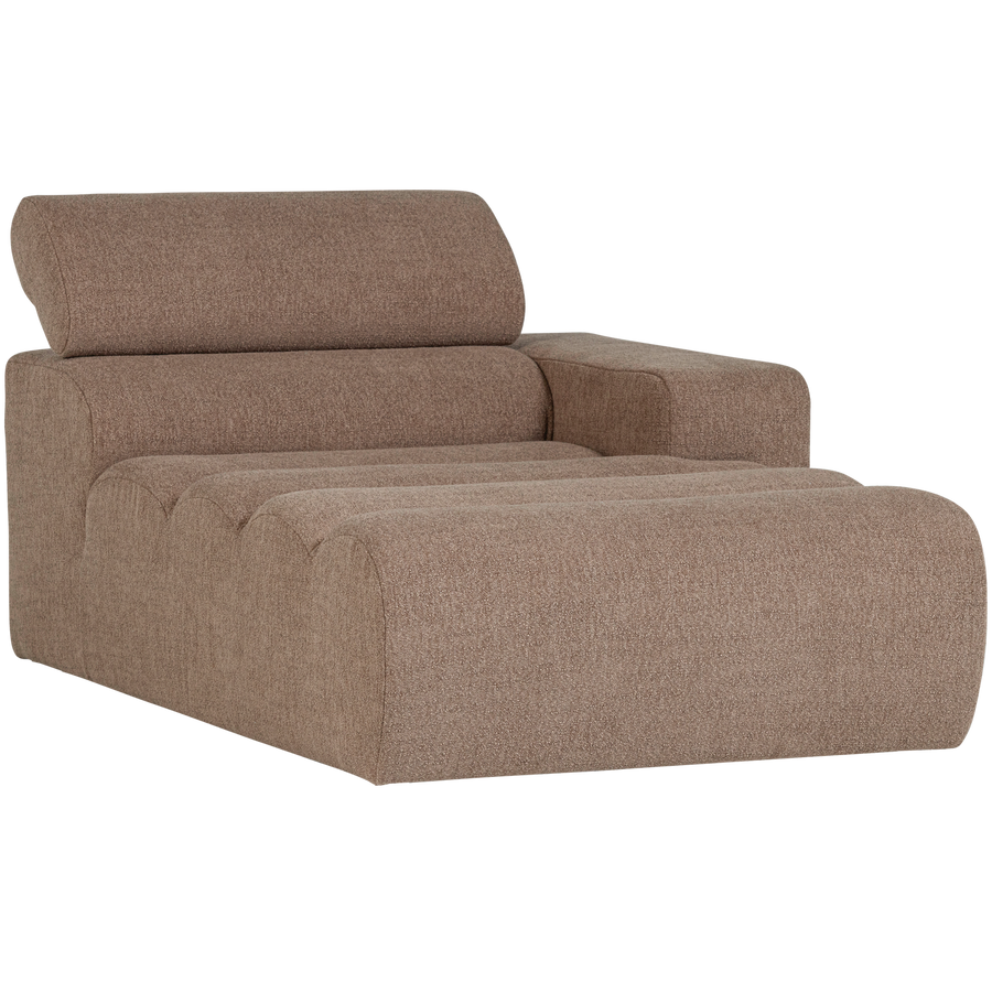 Novi chaise longue element arm rechts boucle taupe