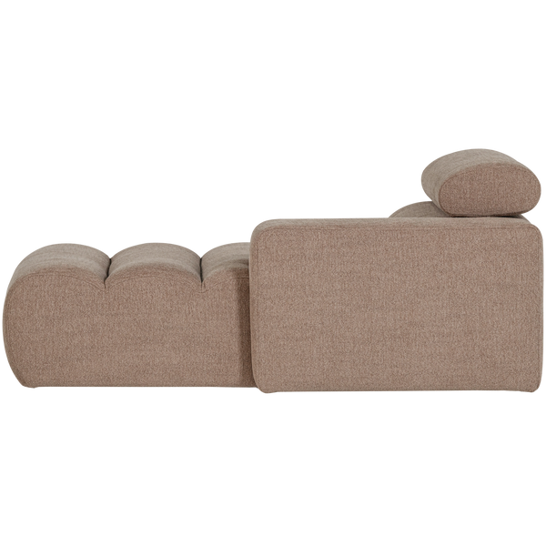 Novi chaise longue element arm rechts boucle taupe