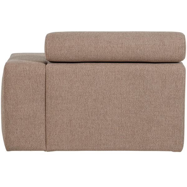 Novi chaise longue element arm rechts boucle taupe