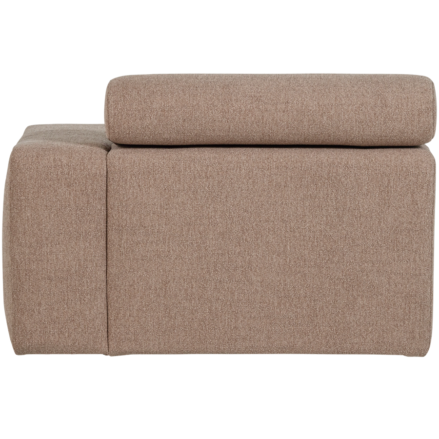 Novi chaise longue element arm rechts boucle taupe