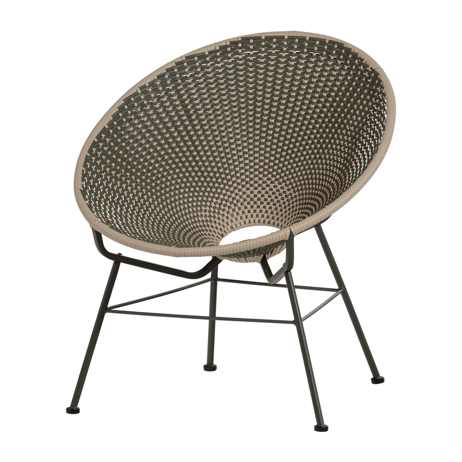 Kazoun tuin loungestoel wicker groen