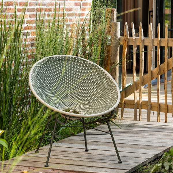 Kazoun tuin loungestoel wicker groen