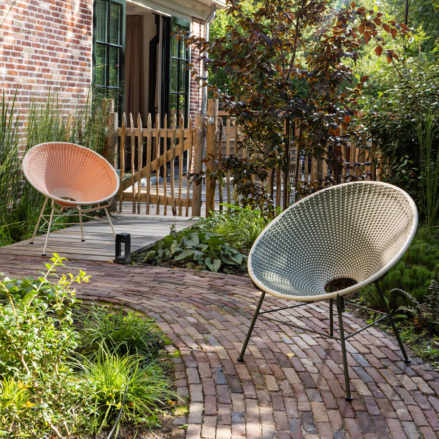 Kazoun tuin loungestoel wicker groen