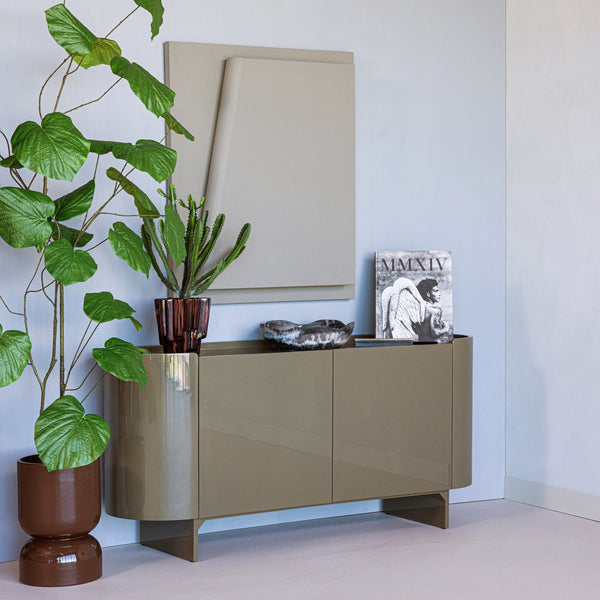 Liora tv-meubel/dressoir hout hoogglans groen