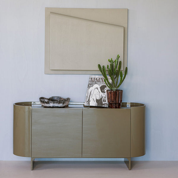 Liora tv-meubel/dressoir hout hoogglans groen