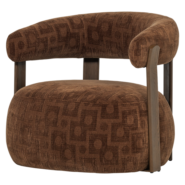 Foon fauteuil 3d structuurstof bruin