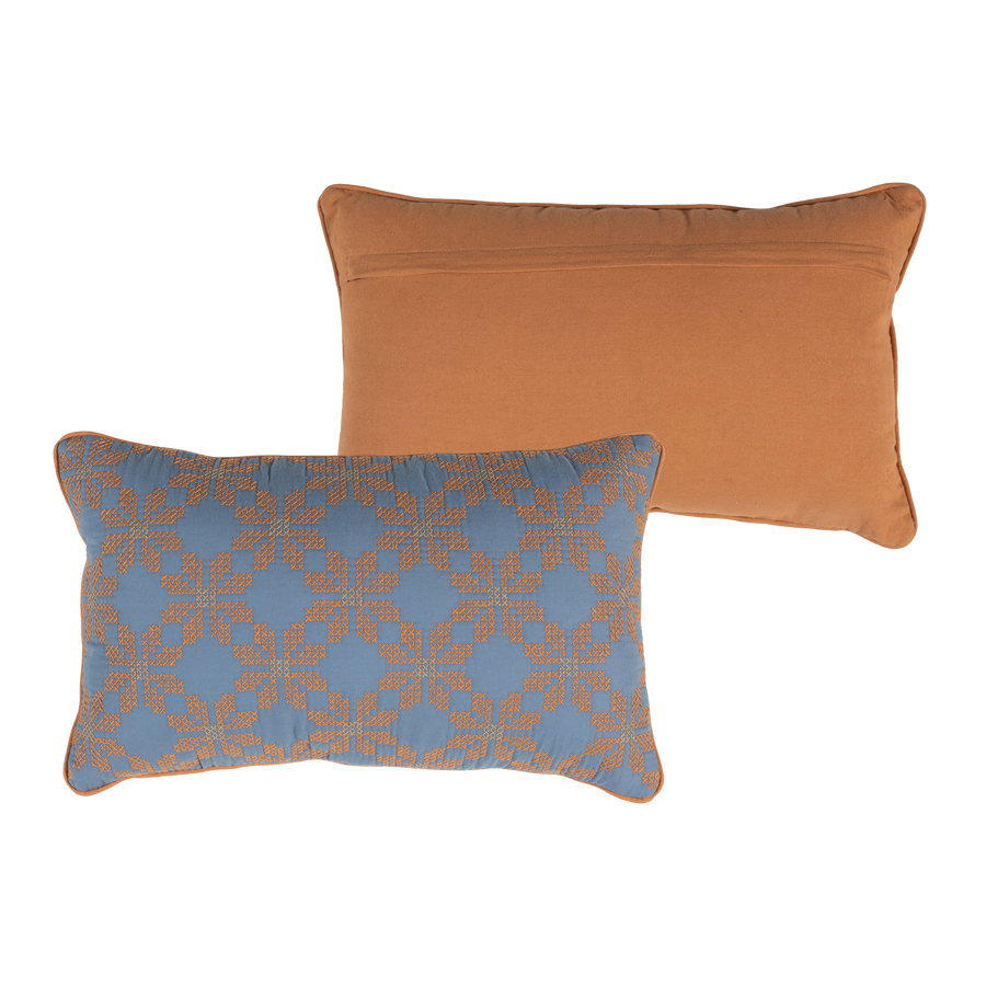 Lira sierkussen blauw/oranje - set van 4