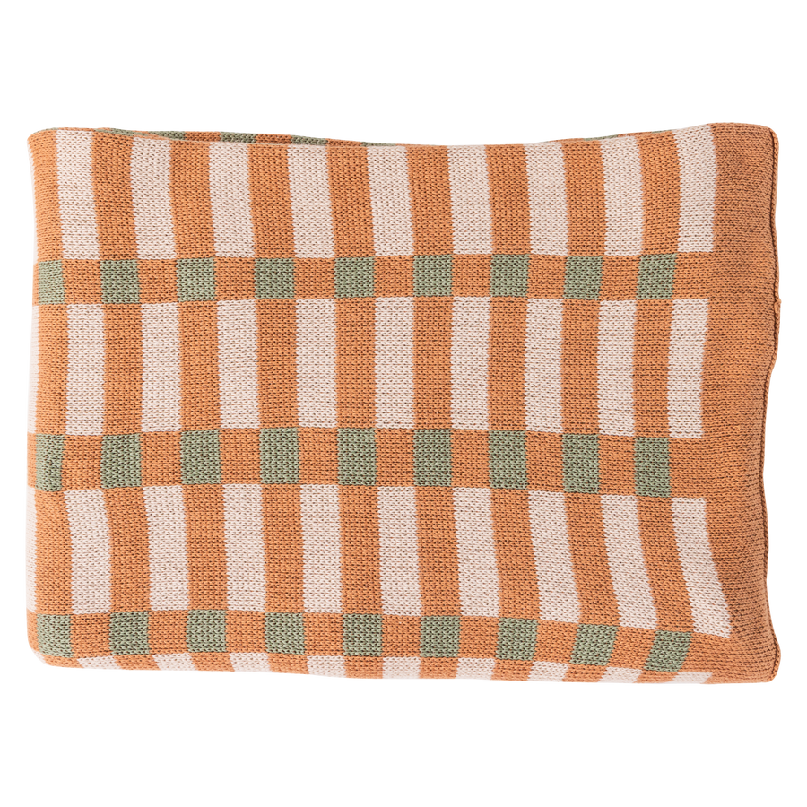 Vola plaid 130 x 170 cm groen/oranje