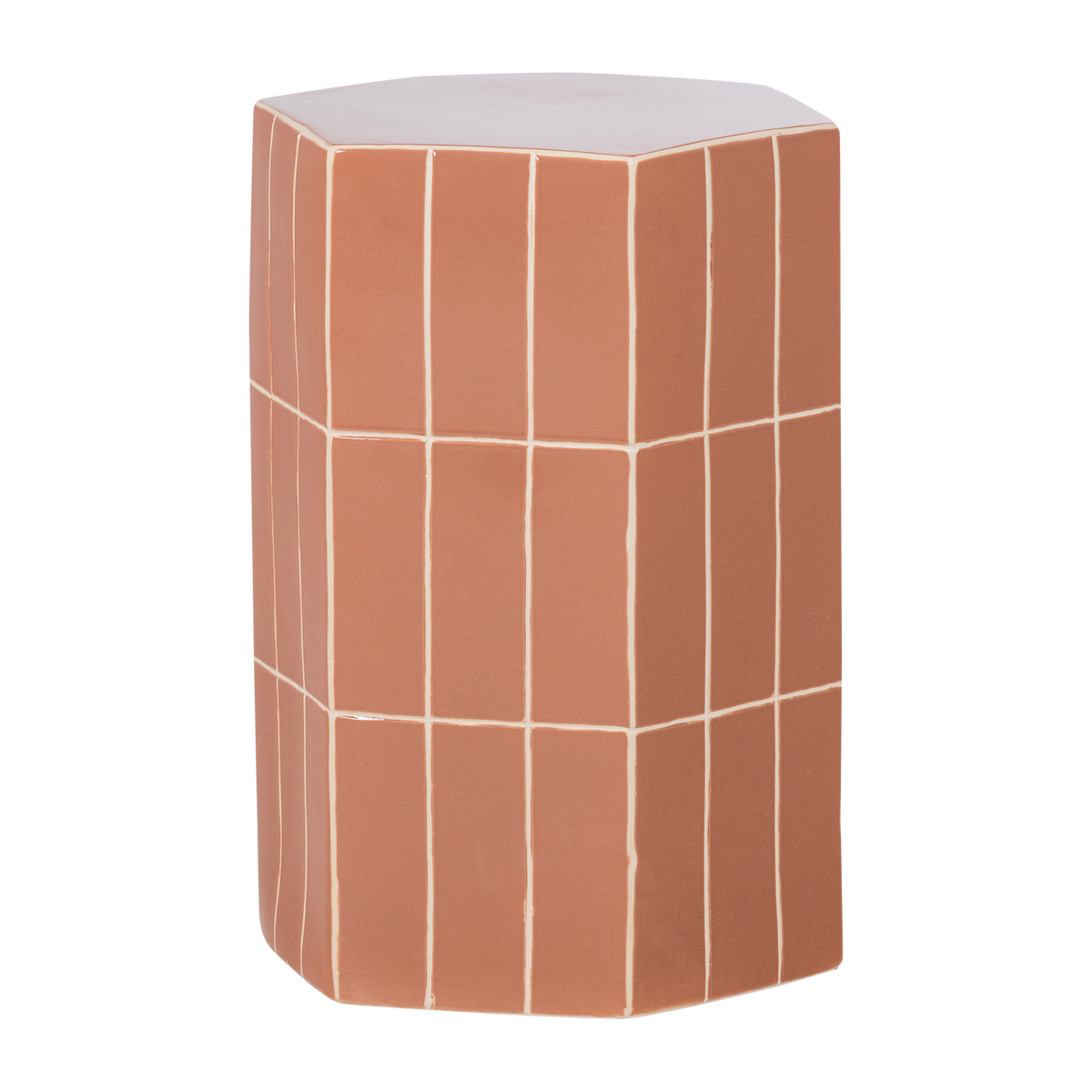 Plu decoratieve bijzettafel 54x38x32 cm keramiek oudroze
