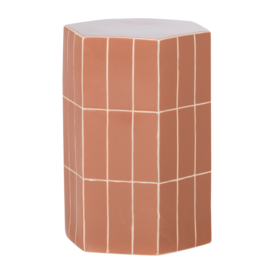Plu decoratieve bijzettafel 54x38x32 cm keramiek oudroze