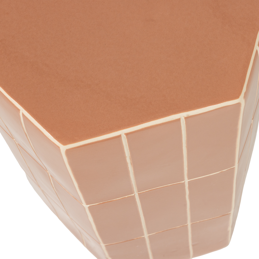 Plu decoratieve bijzettafel 54x38x32 cm keramiek oudroze