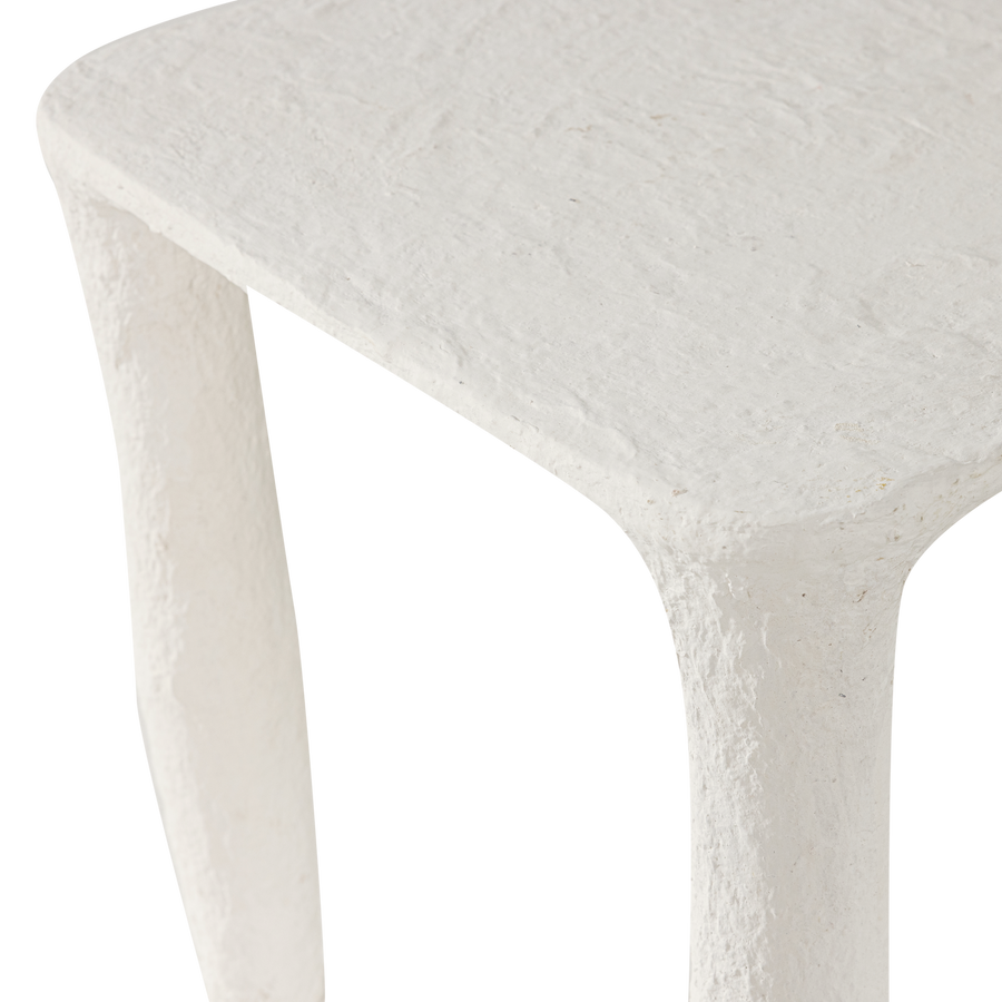 VION LAGE BIJZETTAFEL PAPIER MACHE OFF WHITE