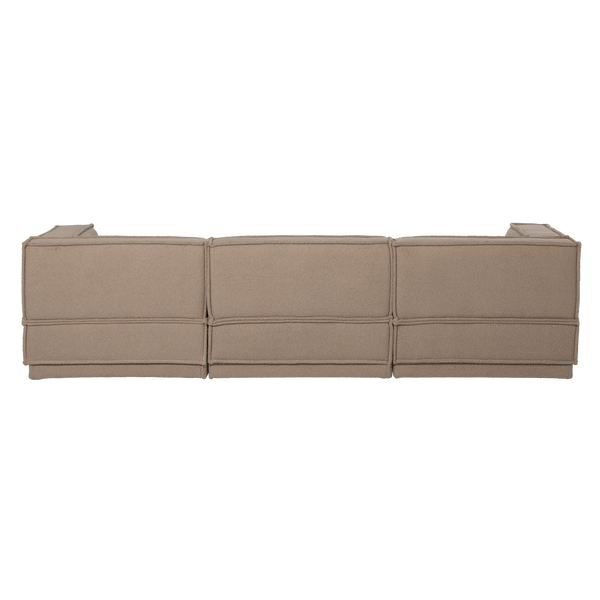 Manu chaise longue bank rechts teddy taupe