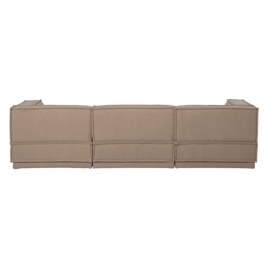 Manu chaise longue bank rechts teddy taupe