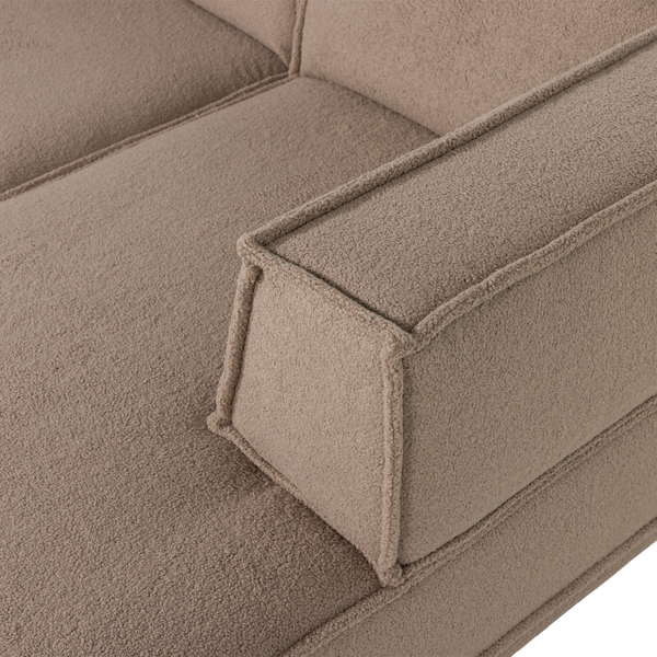 Manu chaise longue bank rechts teddy taupe