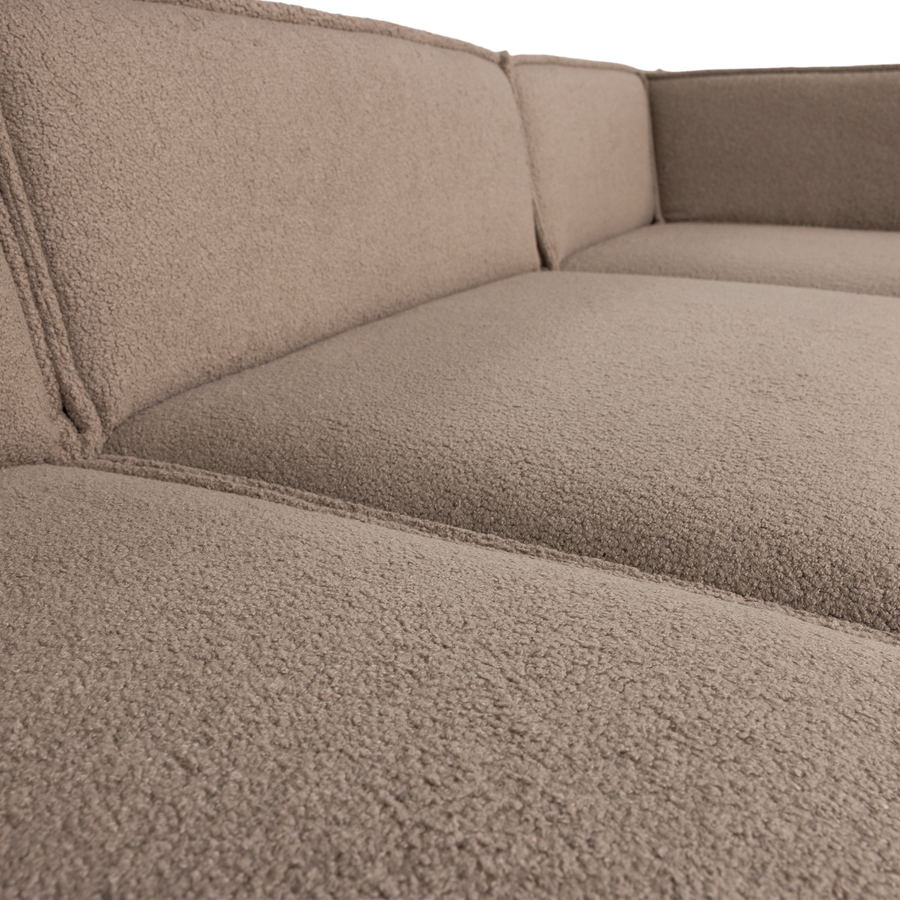 Manu chaise longue bank rechts teddy taupe