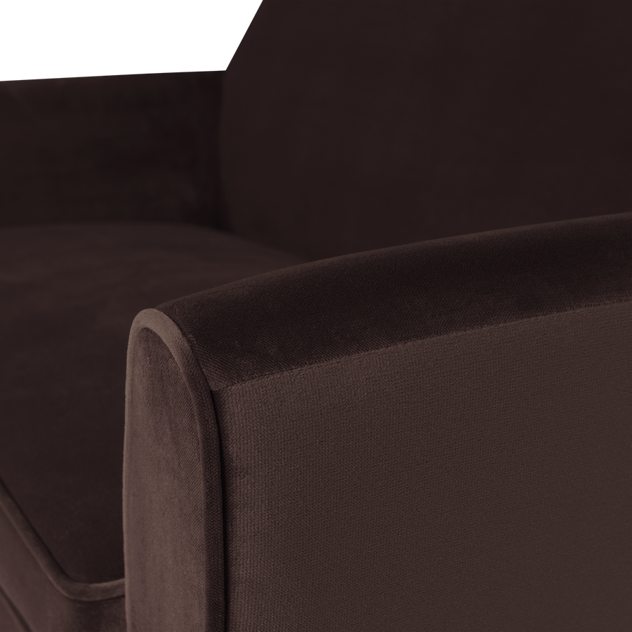 ROCCO BANK 150 CM VELVET DONKERBRUIN [fsc]