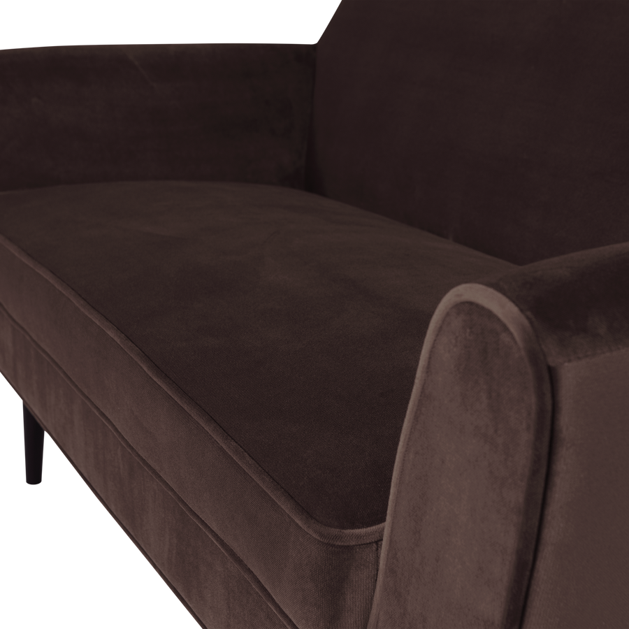 ROCCO BANK 150 CM VELVET DONKERBRUIN [fsc]