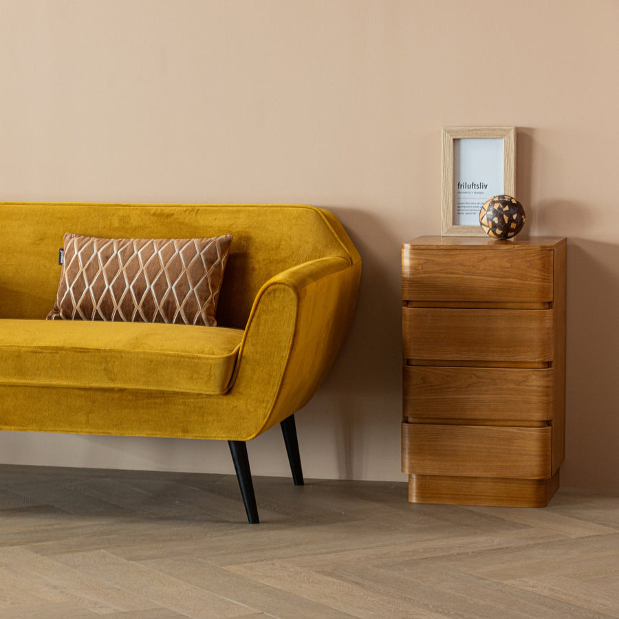 ROCCO BANK 150 CM VELVET OKERGEEL [fsc]