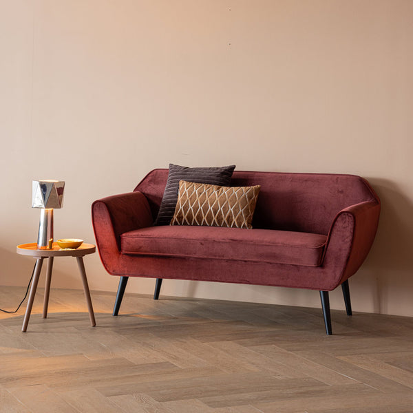 ROCCO BANK 150 CM VELVET BORDEAUXROOD [fsc]