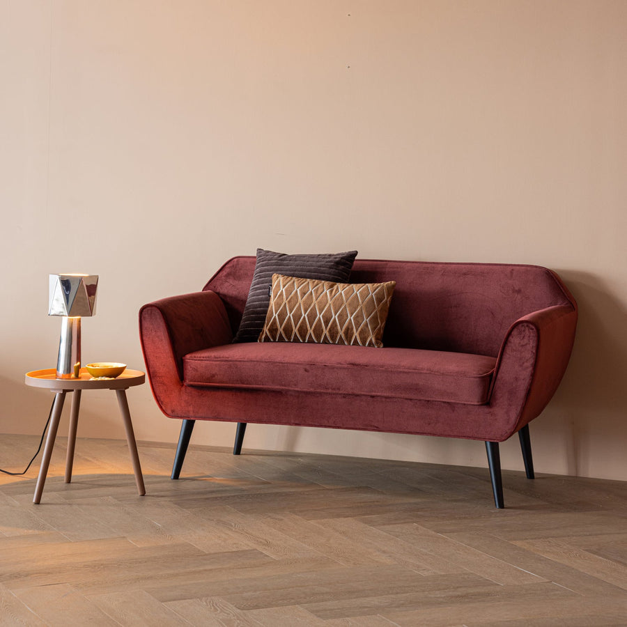 ROCCO BANK 150 CM VELVET BORDEAUXROOD [fsc]