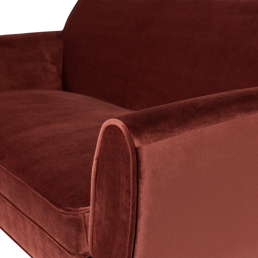 ROCCO BANK 150 CM VELVET BORDEAUXROOD [fsc]