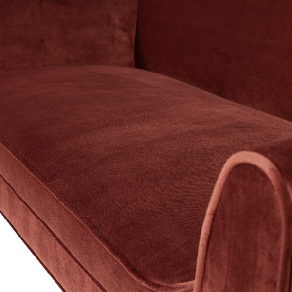 ROCCO BANK 150 CM VELVET BORDEAUXROOD [fsc]