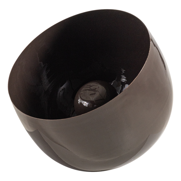 Mero tafellamp 34xo35 cm metaal hoogglans donkerbruin