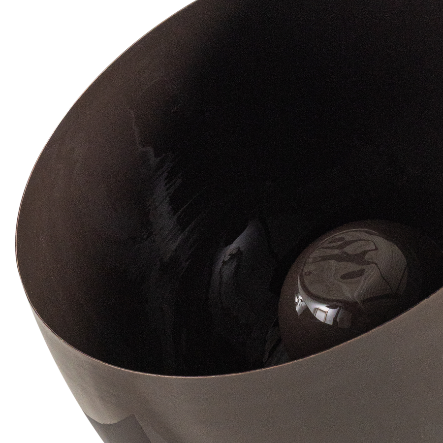 Mero tafellamp 34xo35 cm metaal hoogglans donkerbruin