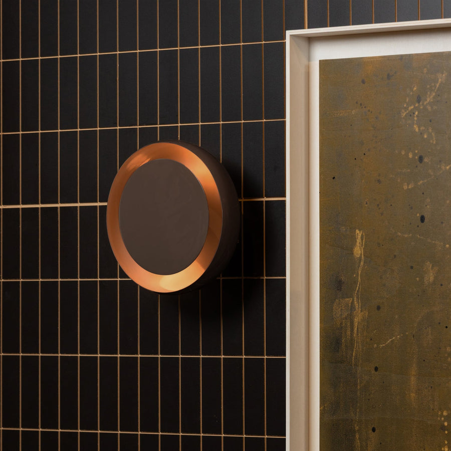 GLOOMY WANDLAMP ROND METAAL BRUIN