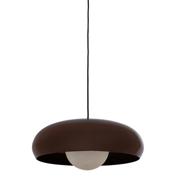 TIVO HANGLAMP ROND METAAL HOOGGLANS BRUIN