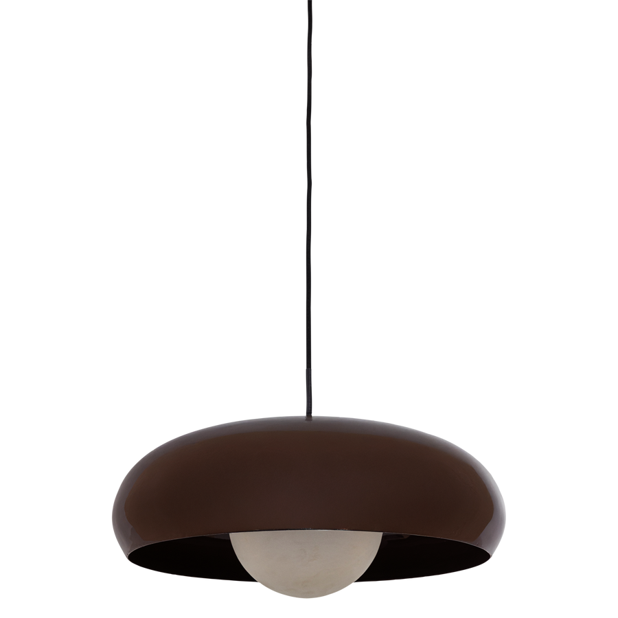 TIVO HANGLAMP ROND METAAL HOOGGLANS BRUIN