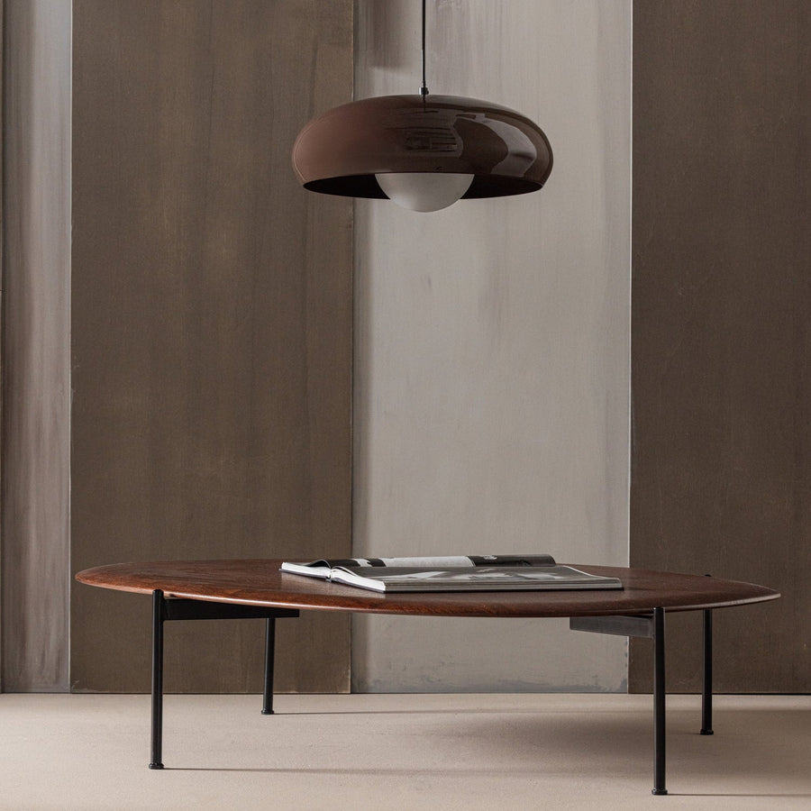 TIVO HANGLAMP ROND METAAL HOOGGLANS BRUIN