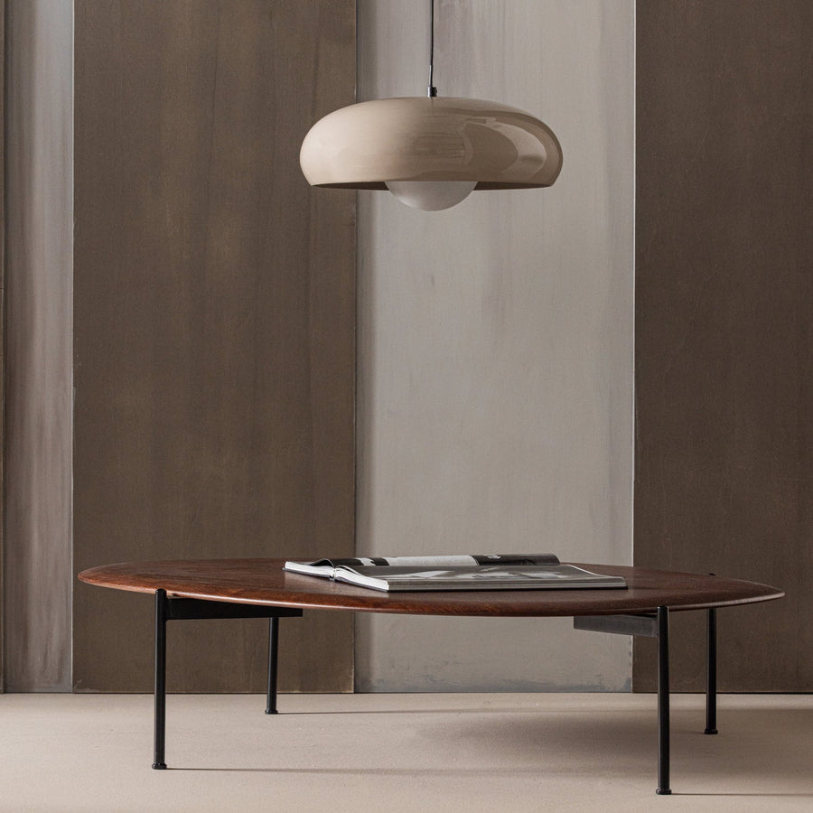 TIVO HANGLAMP ROND METAAL HOOGGLANS ZAND