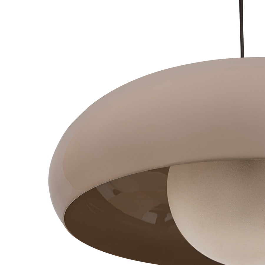 TIVO HANGLAMP ROND METAAL HOOGGLANS ZAND