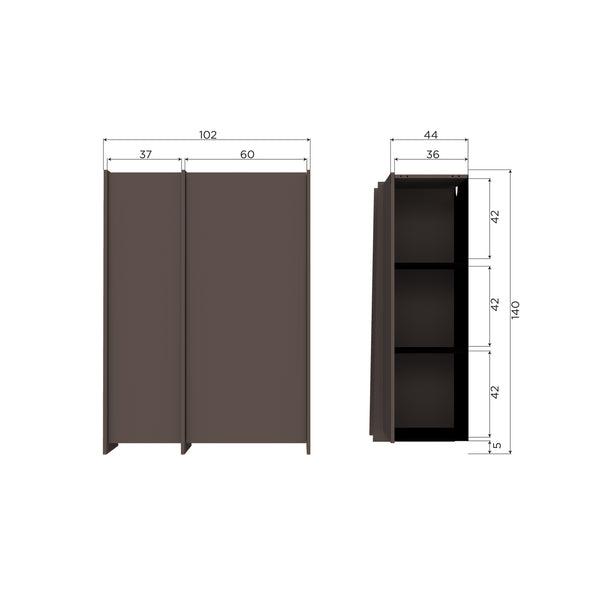 Brock 2-deurs kast essenfineer middenbruin