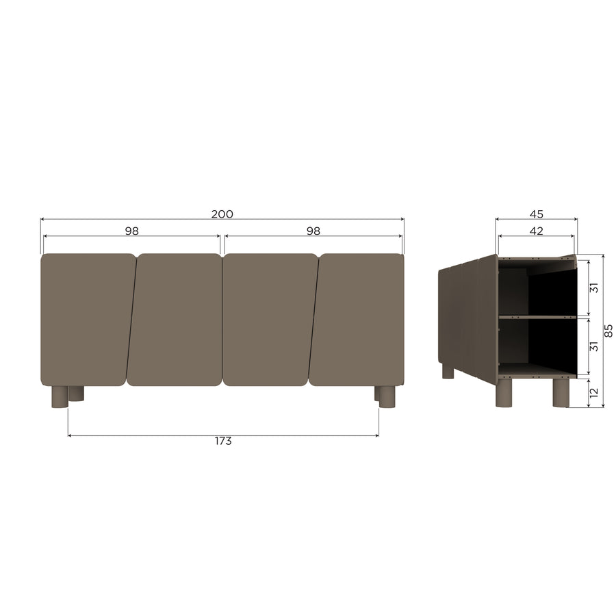 ROOT DRESSOIR 200 CM GRENEN TRUFFEL BRUIN [fsc]